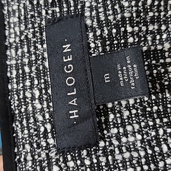 NWT Halogen Nordstrom Stretch Crop Tweed Jacket Black Medium - Picture 6 of 9